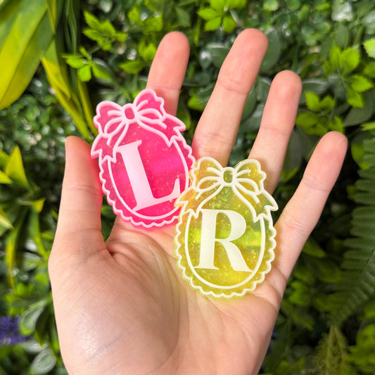 Scallop Coquette Initial || Hair Clip