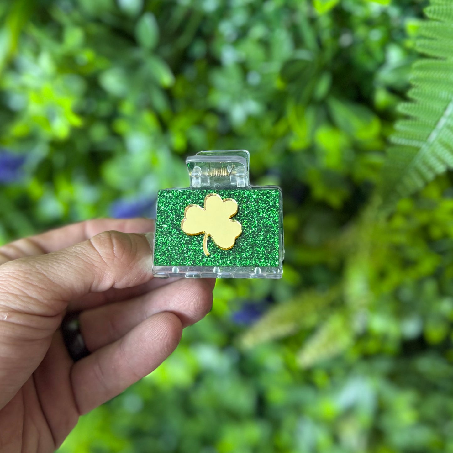 Clover Glitter || Mini Claw Clip