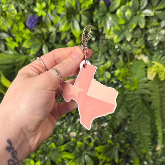 Pink Texas Flag || Keychain