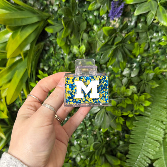 Wolverines Glitter || Mini Claw Clip