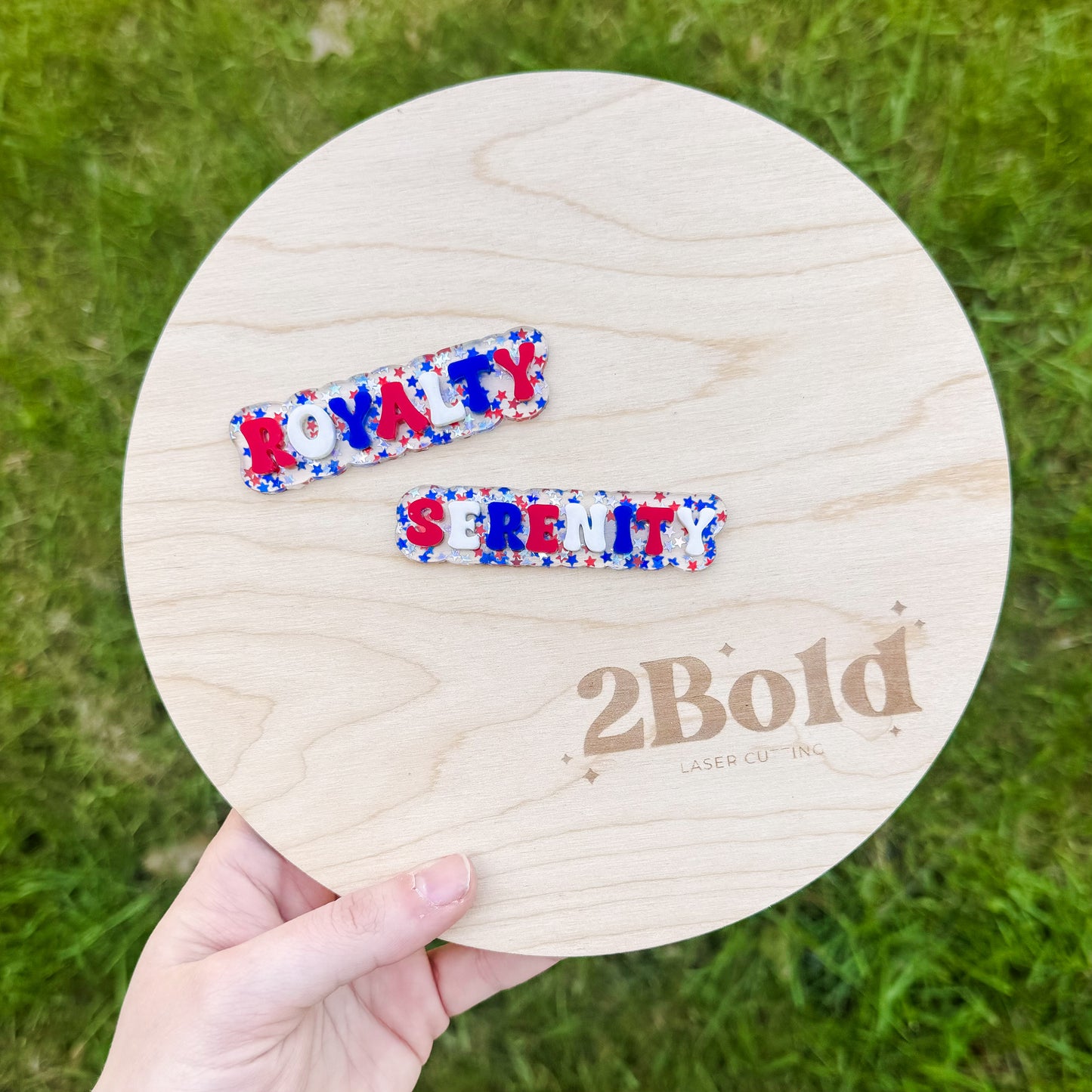 Patriotic Red, White and Blue Name || Hair Clip