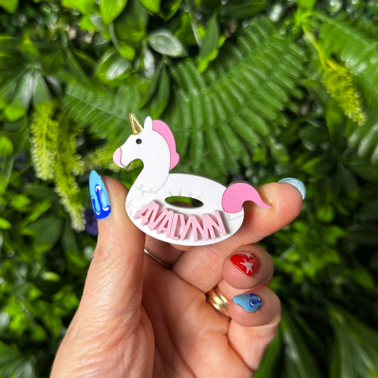 Unicorn Pool Float || Hair Clip