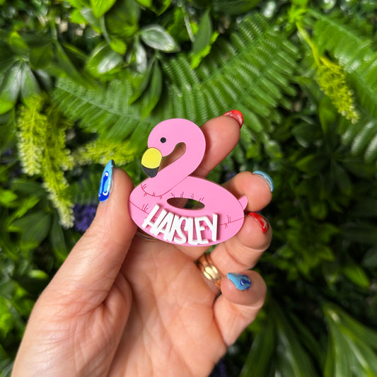 Flamingo Pool Float || Hair Clip (ws)