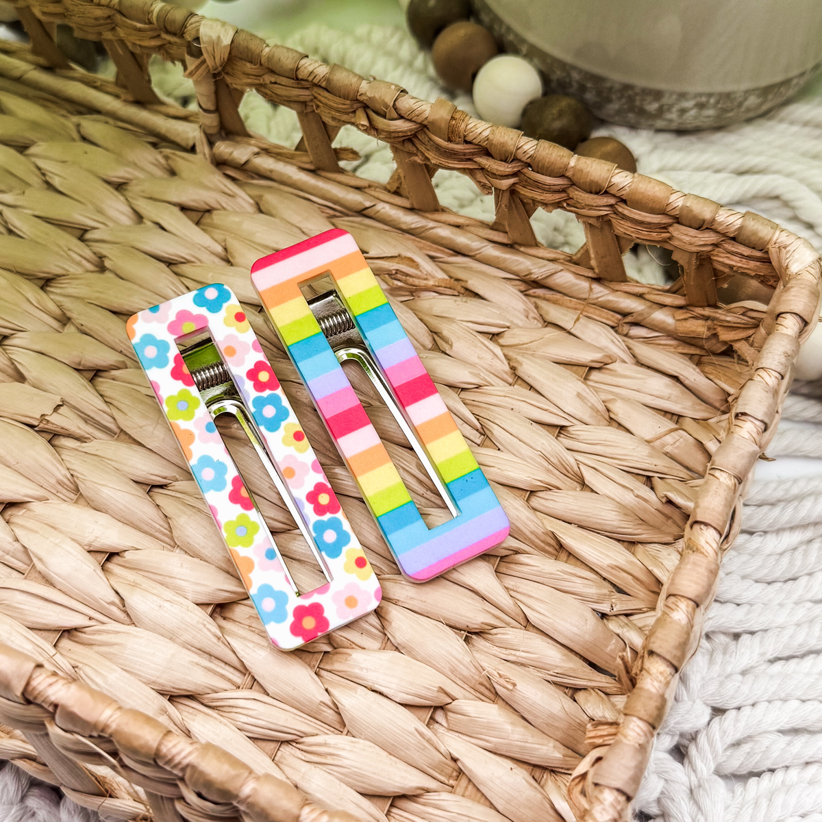 Mystery || Rectangular Hair Clip Duo