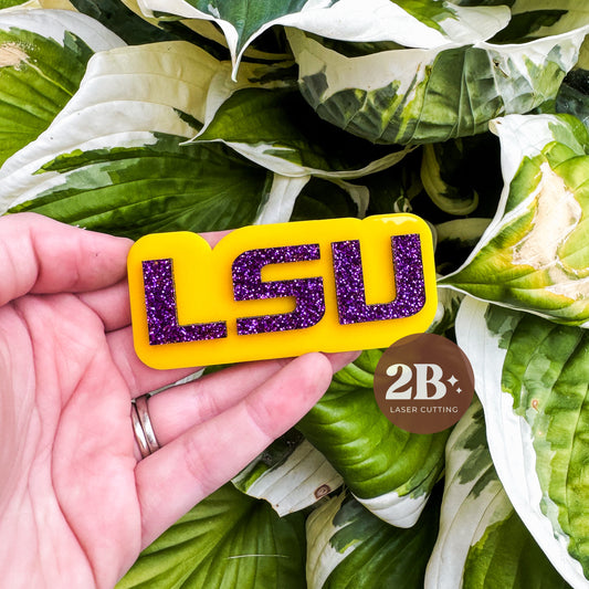 LSU Glitter || Hair Clip