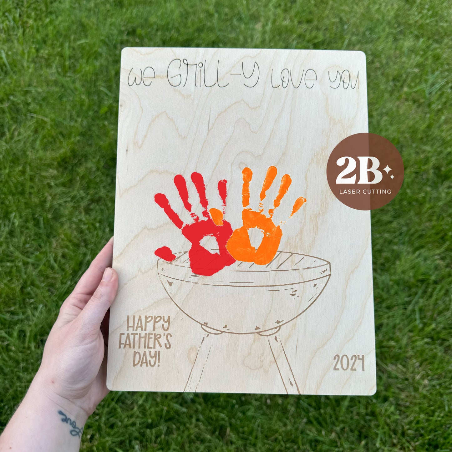 DIY Grill Handprint Board || Father's Day Gift