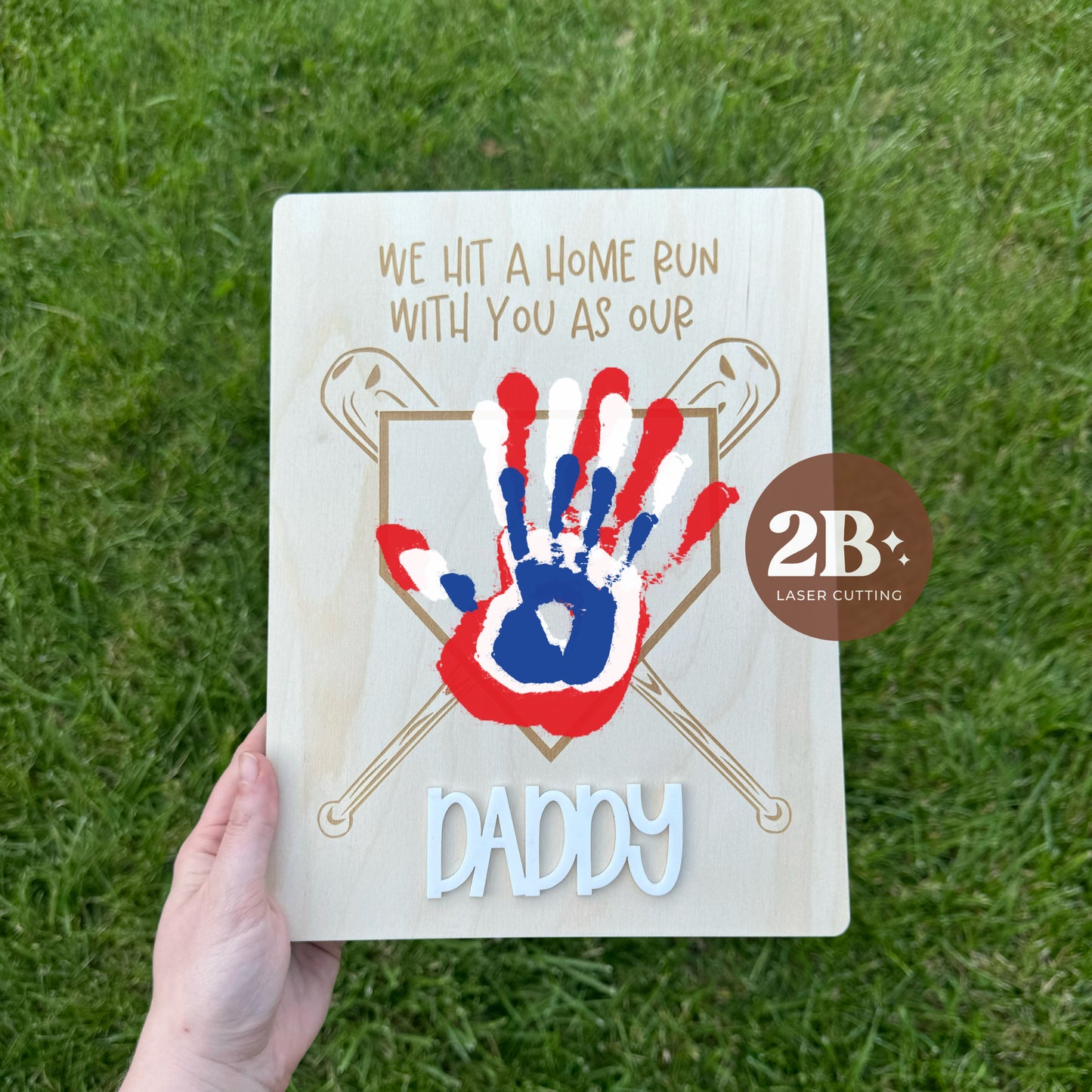 DIY Baseball Handprint Board || Father's Day Gift