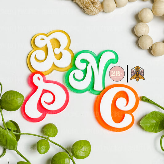 Retro Initial || Bag Charm